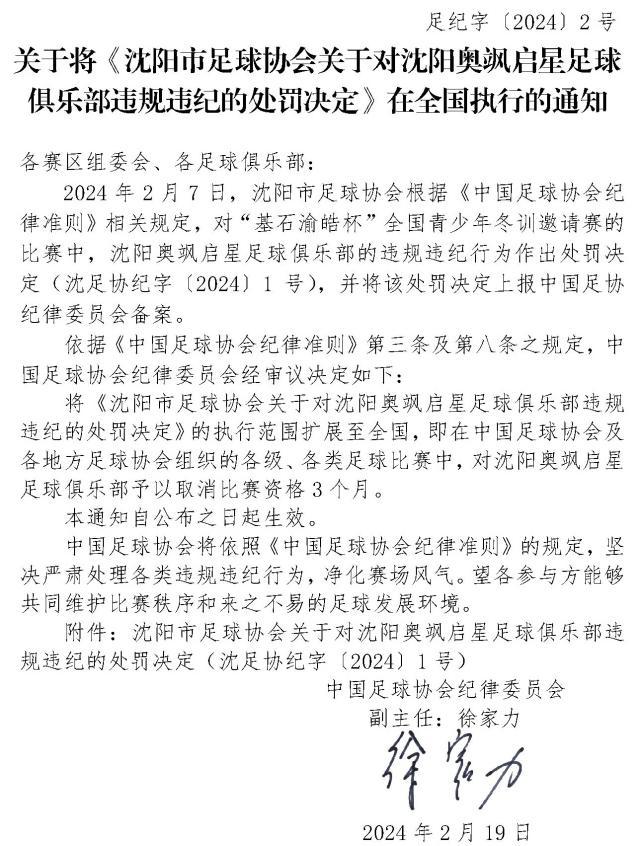 多次教唆小球员“照着人踢” 教练吴高俊禁赛一年